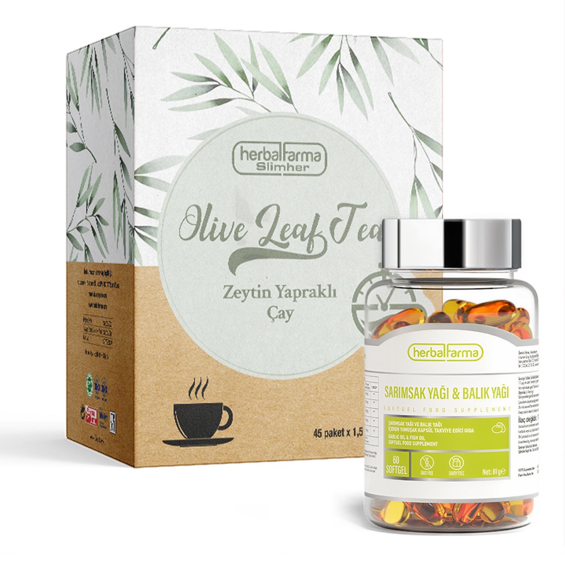 Zeytin Yapraklı Çay - Sarımsak Yağı - Balık Yağı Zeytin Yapraklı Çay - Sarımsak Yağı - Balık Yağı